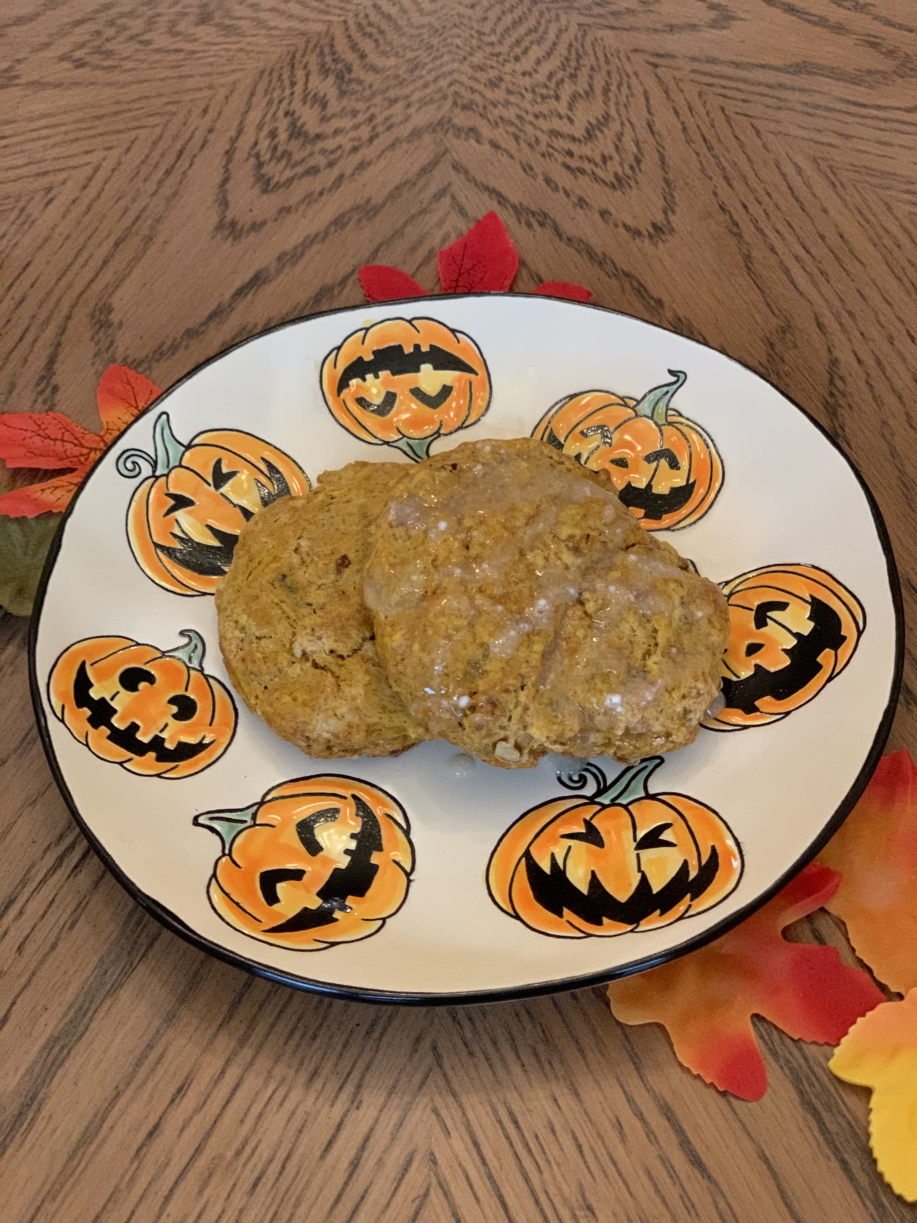 Pumpkin Pecan Scones (with Maple Glaze)
